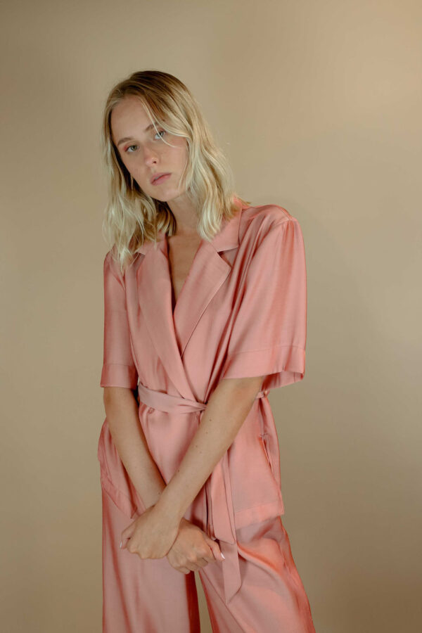 Iridescent Jacket with Belt