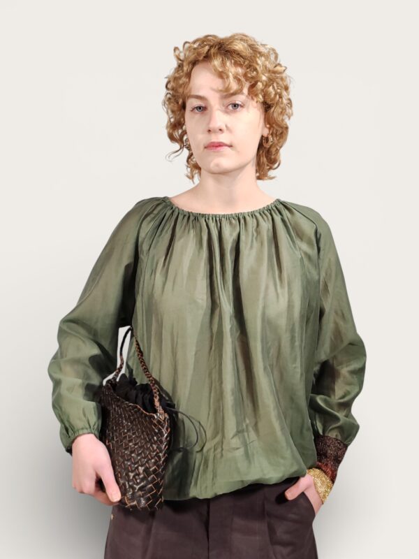 BLUSA ARRICCIATA SALVIA