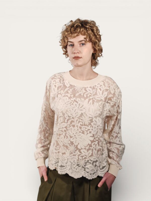 BLUSA TRASPARENTE IN PIZZO