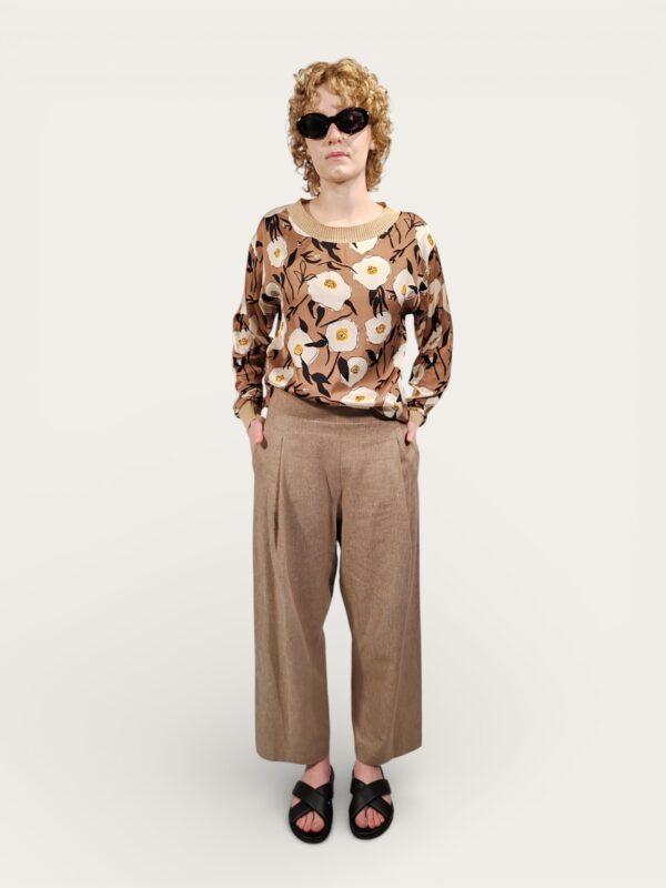 PANTALONE PALAZZO MARRONE