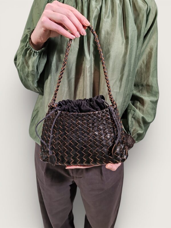 BORSA A MANO IN PELLE TESTA DI MORO