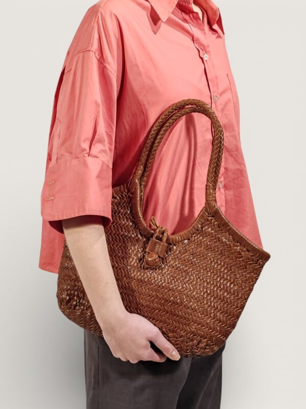 HOBO IN PELLE INTRECCIATA MARRONE