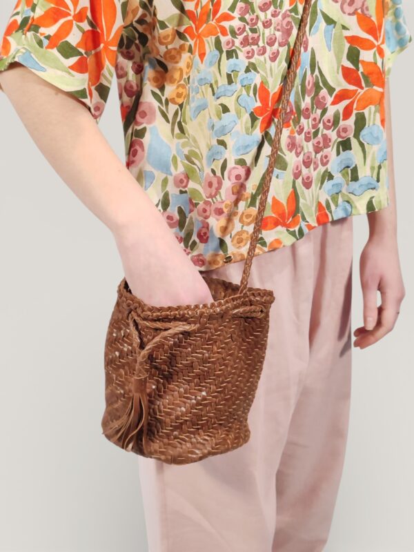 SECCHIELLO IN PELLE MARRONE