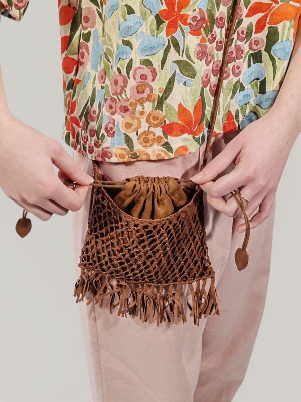 TRACOLLA IN PELLE MARRONE