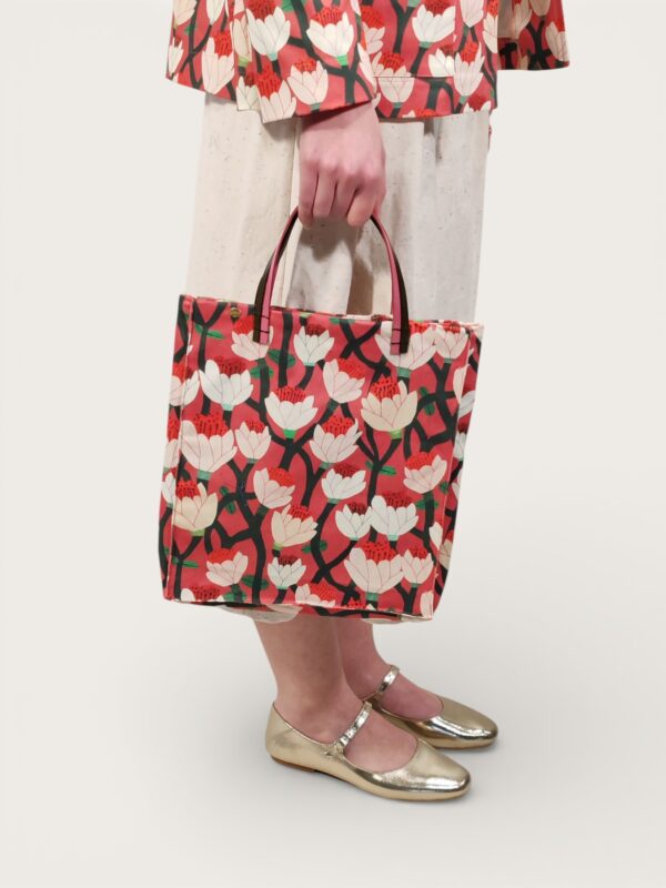 SHOPPER PICCOLA FIORI ROSSI