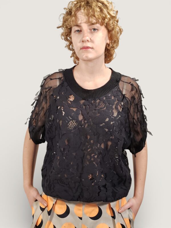 T-SHIRT TRIS DI VOILE