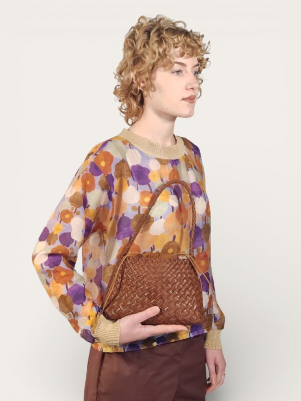 BORSA A MANO IN PELLE MARRONE