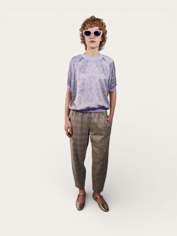 PANTALONE CARROT CHECK BEIGE