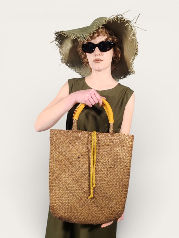 BORSA ALTA IN PAGLIA GIALLA
