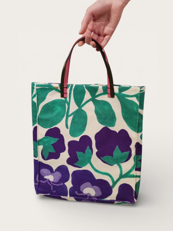 SHOPPER PICCOLA FIORI VIOLA