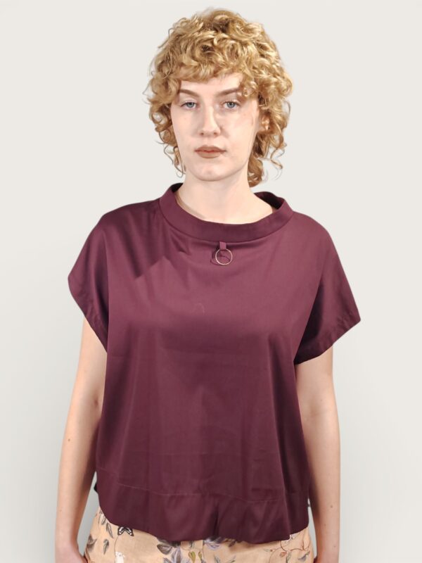 T-SHIRT PRUGNA CON ANELLO